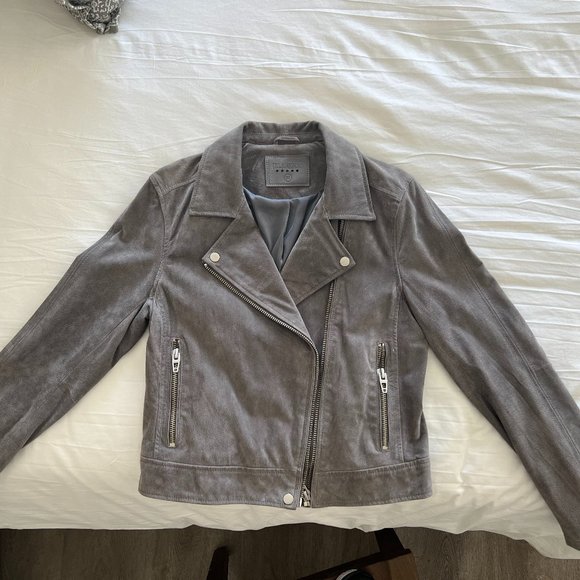BLANKNYC Grey Genuine Suede Leather Jacket size Medium - Picture 2 of 7